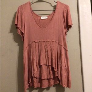 Scoop Neck High-Low Blouse